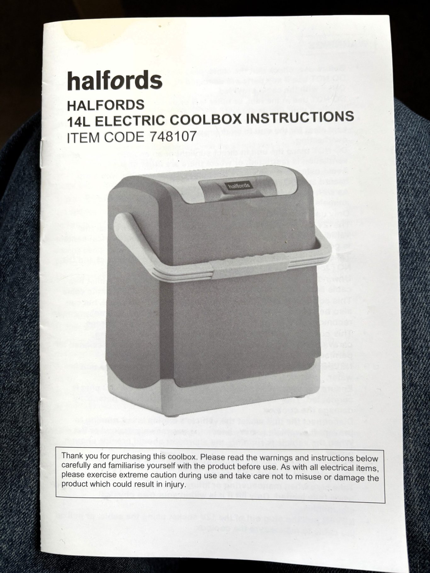Halfords 14L Electric Coolbox - £45